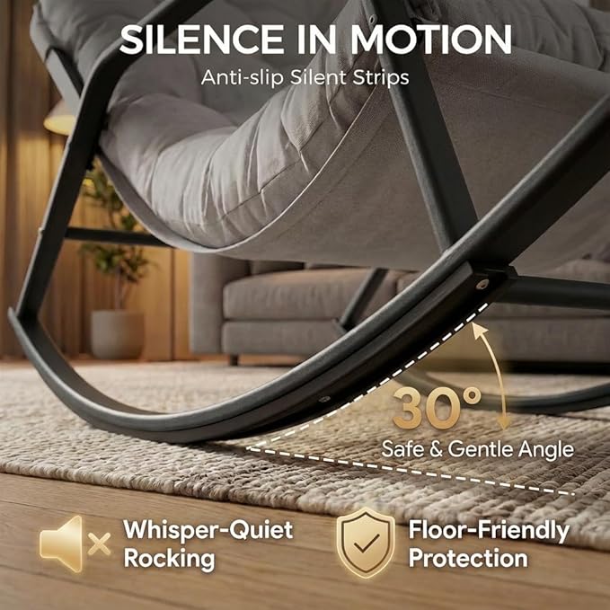 RADIATA 2pcs Rocking Lounge Chair, Indoor Outdoor Reclining Lounger