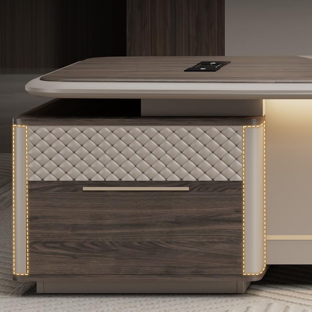 ULTRAWAVE Computer Desk Home Office Desk Executive Desk, Large Desk, Modern CEO Desk, Manager Desk Furniture