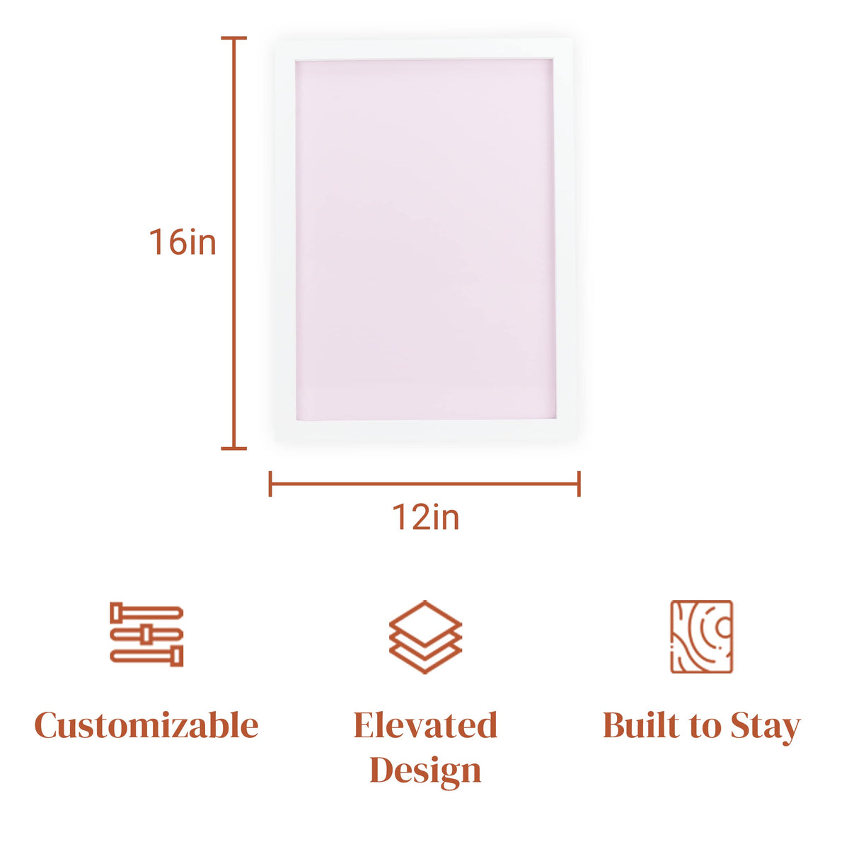 Stiles 16"x12" Magnetic Letter Board Sign - Changeable Magnet Message Board for Menu Boards, Milestones, Home Decor, Office & Baby Announcements - No Letters Included, Pink