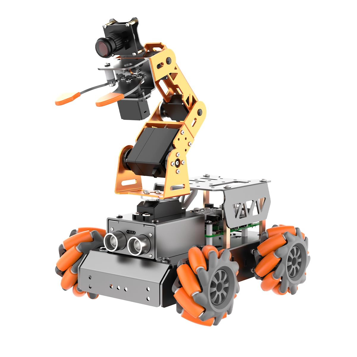 MasterPi 5DOF Robotic Arm for RaspberryPi 5 AI Vision Tracking Target Sorting Line Follow Open Source Programming Smart Robot Car Kit for Teen Adult STEM Educational Building Robot, with RPi 5 8GB