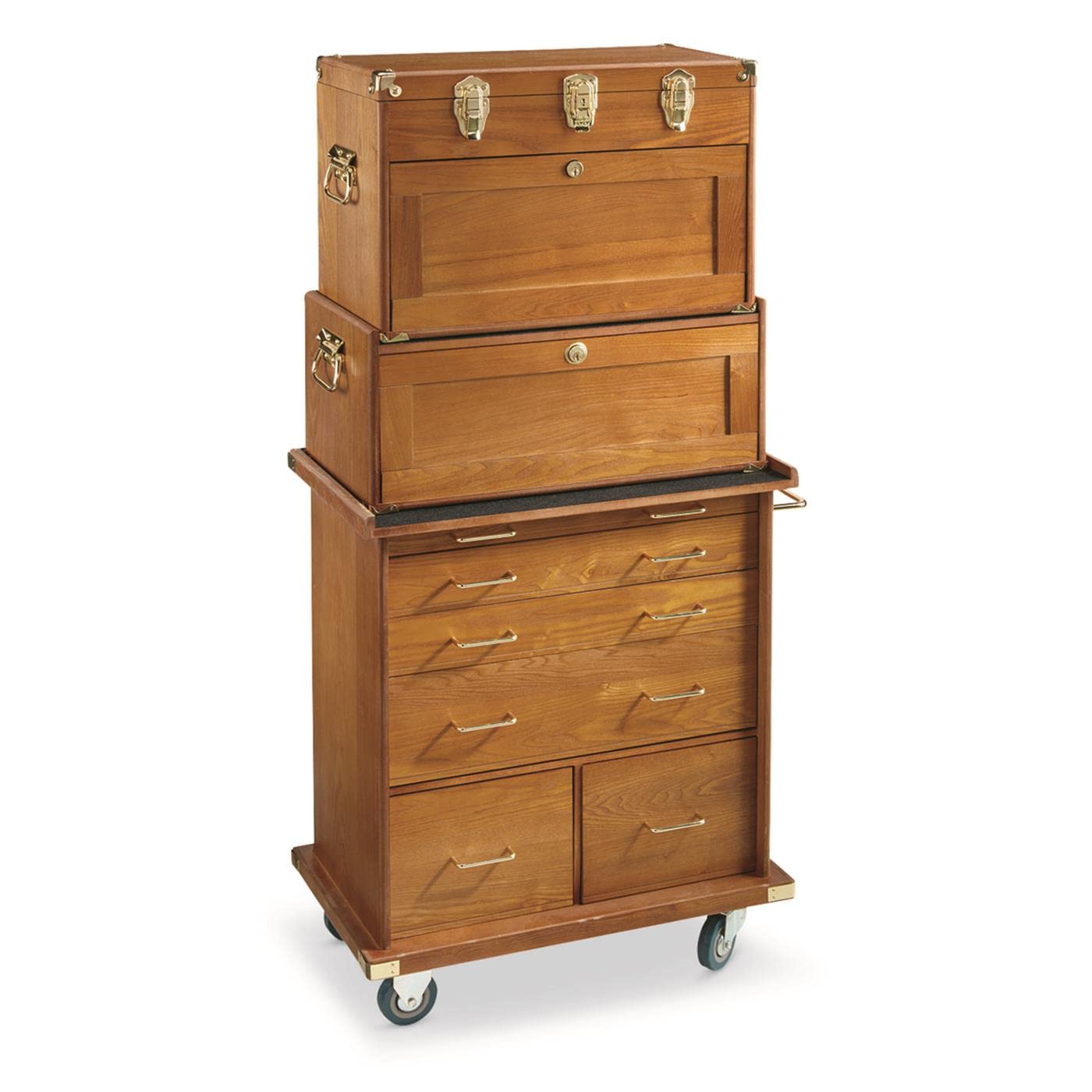 CASTLECREEK Storage Cabinet with Drawers Wood, Great for Under Desk Storage & Office Storage Cabinet Oak
