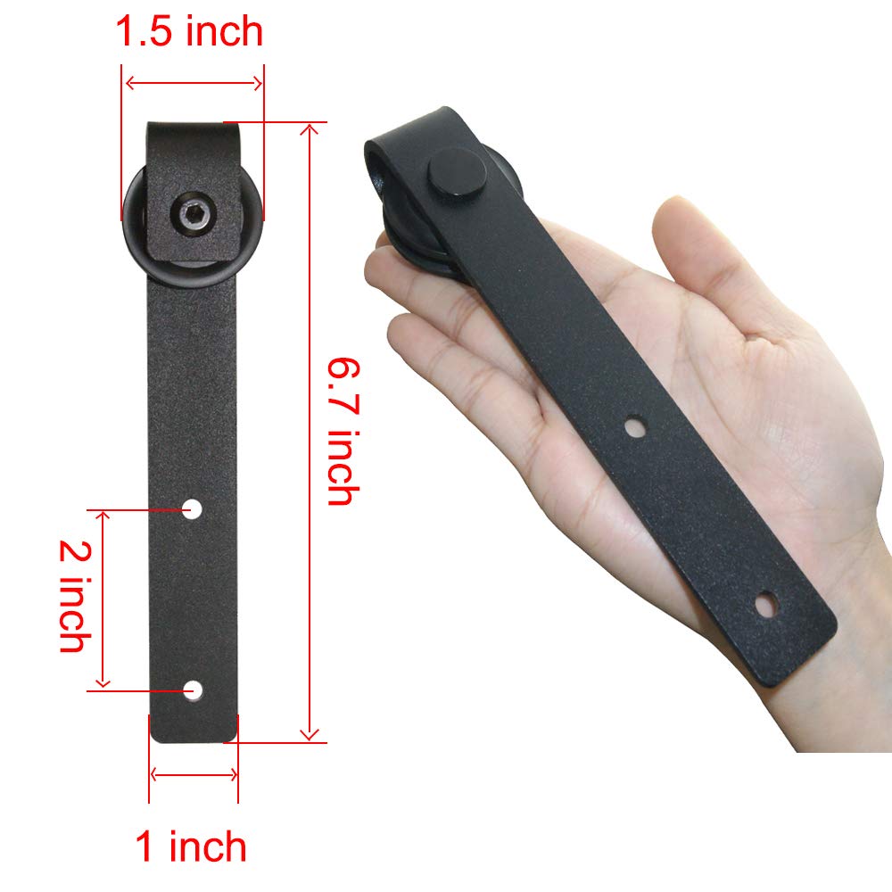 WINSOON 4FT Super Mini Sliding Barn Door Hardware Kit for Single Door Small TV Stands Wardrobe Cabinets, J Shape Hanger (NO Cabinet)