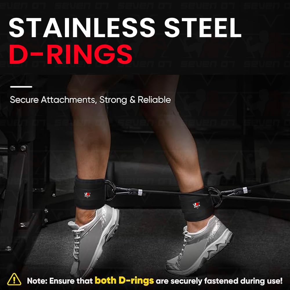 Ankle Strap for Cable Machine, Adjustable Neoprene Padded Ankle Cuffs for Glute Workouts, Kickbacks & Hip Abductors, Cable Attachment for Home Gym Fitness Equipment, Women & Men 2Pcs (Black)