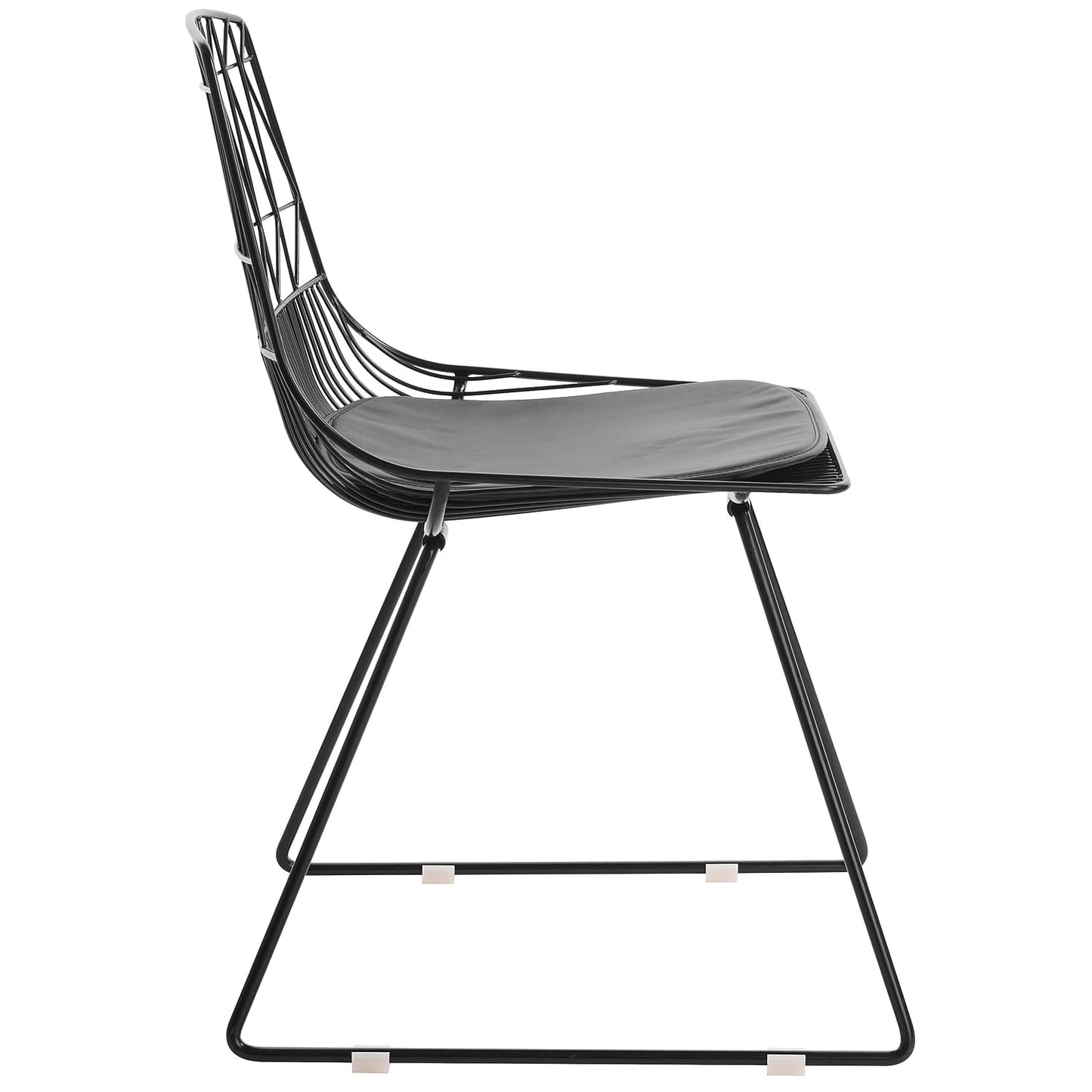 Adore Decor Vivi Metal Dining Chair, Set of 2, Noir Black