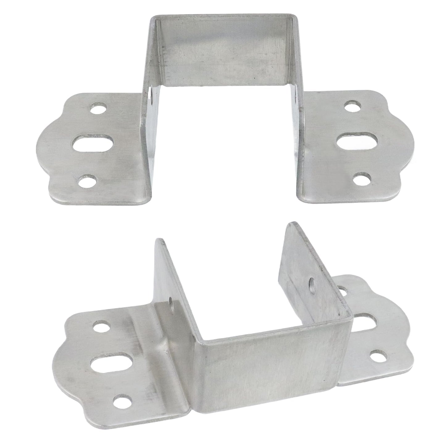 Coshar Bed Frame Bracket Heavy Duty Bed Rail Fittings Stainless Steel U-Shape Bed Frame Support with Screws for Bunk Bed Headboard, Stainless Steel 1.6"