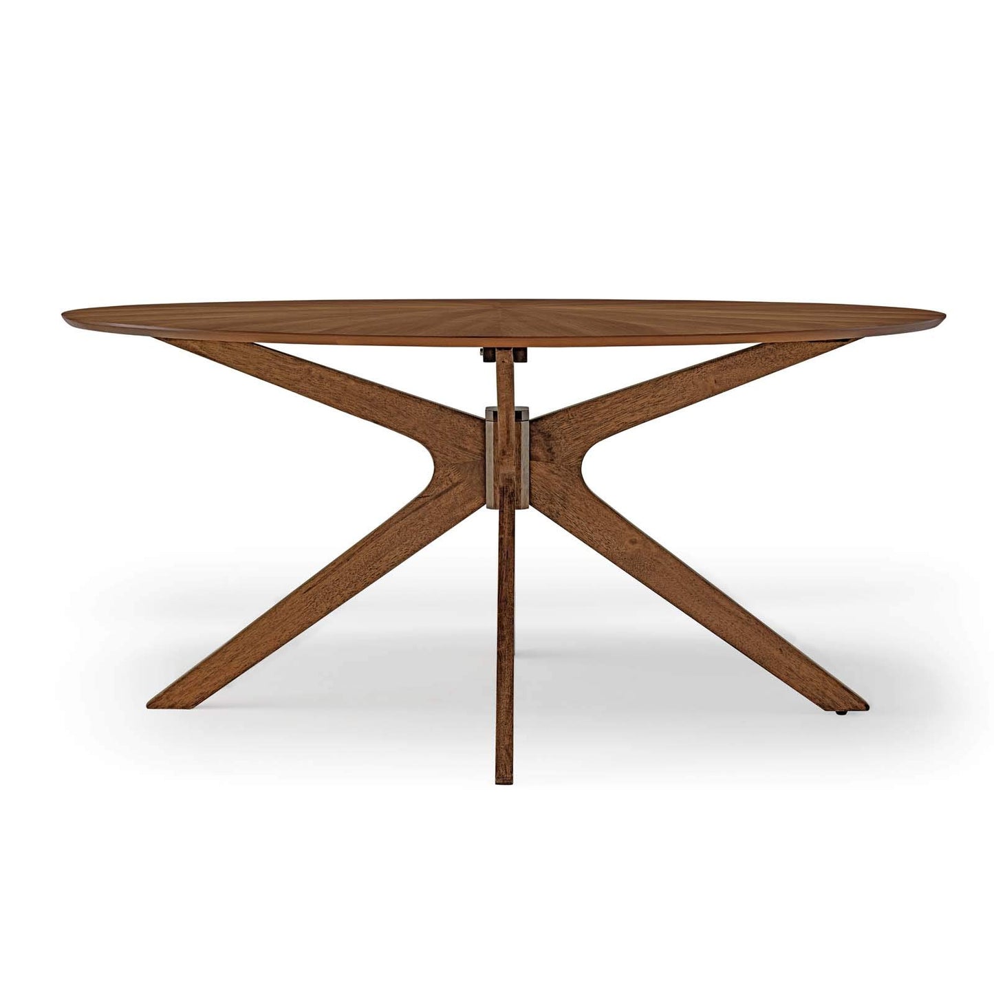 Modway Crossroads 63" Oval Wood Dining Table, Walnut