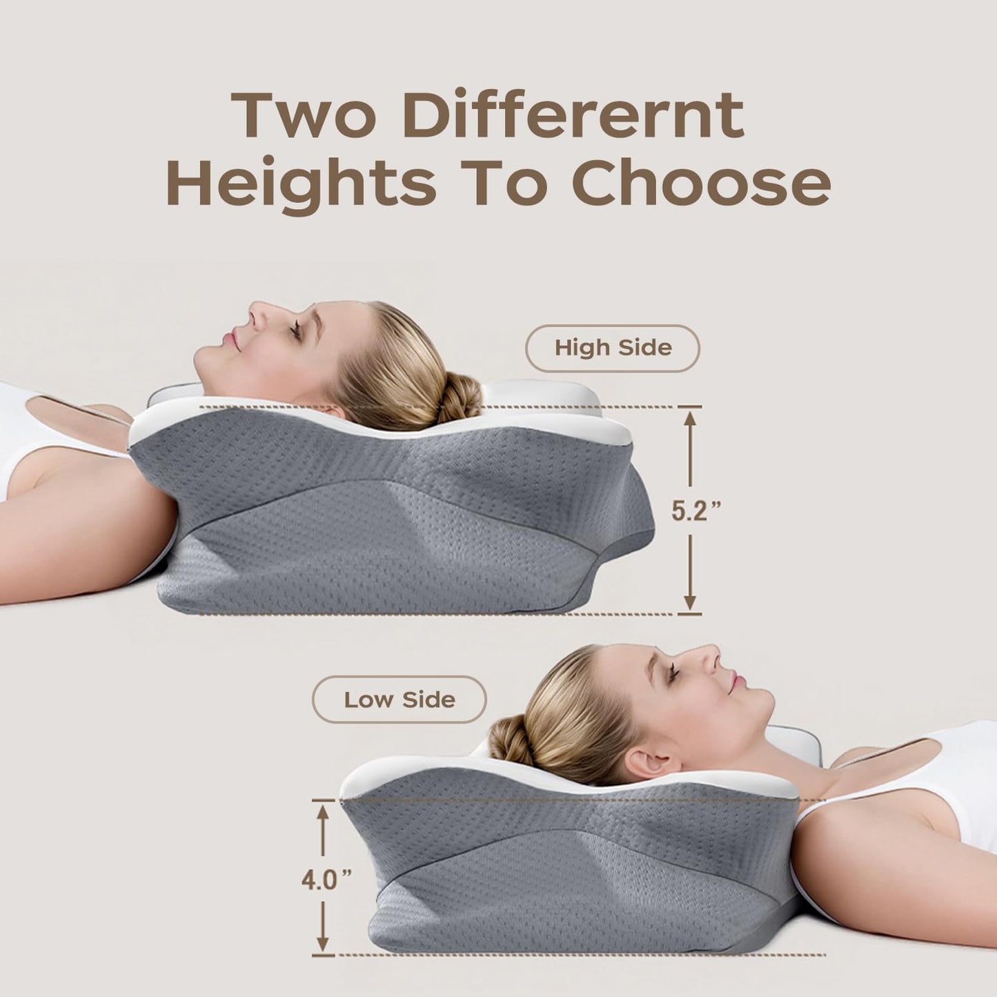 Wave Support Cooling Pillow for Neck & Back Pain Relief, Odorless Ergonomic Butterfly Memory Foam Pillows, Orthopedic Bed Pillow for Side Back Stomach Sleeper， Help to relieve pain and improve sleep