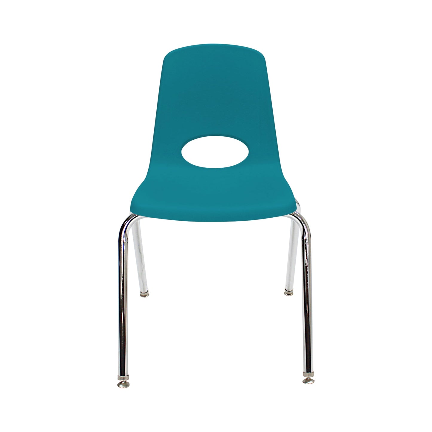 FDP 18" School Stack Chair, Stacking Student Seat with Chromed Steel Legs and Swivel Glides for Classroom, Homeschool or Office - Teal (2-Pack), 13050-TL