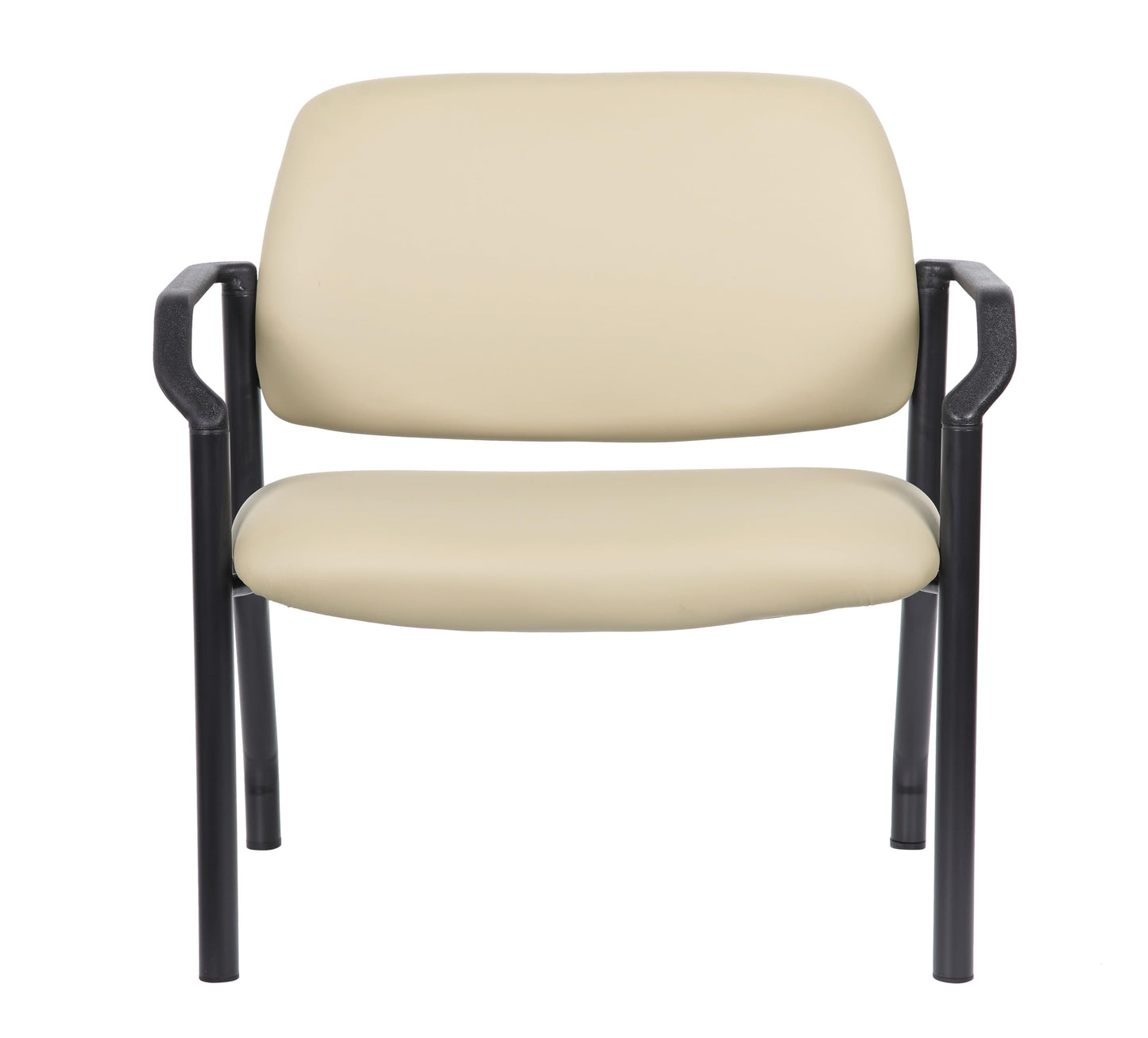 Boss Office Products Guest Chair, Vinyl, 500 lb. Weight Capacity in Beige