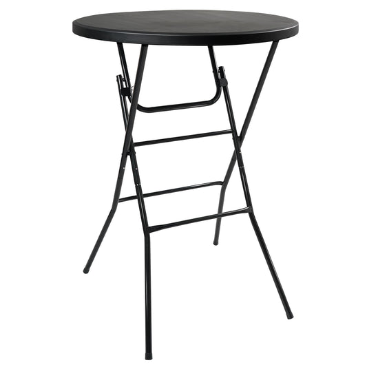 aoole Cocktail High Top Table, D32 x H43.3 Folding Round Table with Removable Legs, Foldable Bar Tables, Pub Tables for Weddings, Parties, Bistroa, Patio, Business Events (Black, Set of 1)
