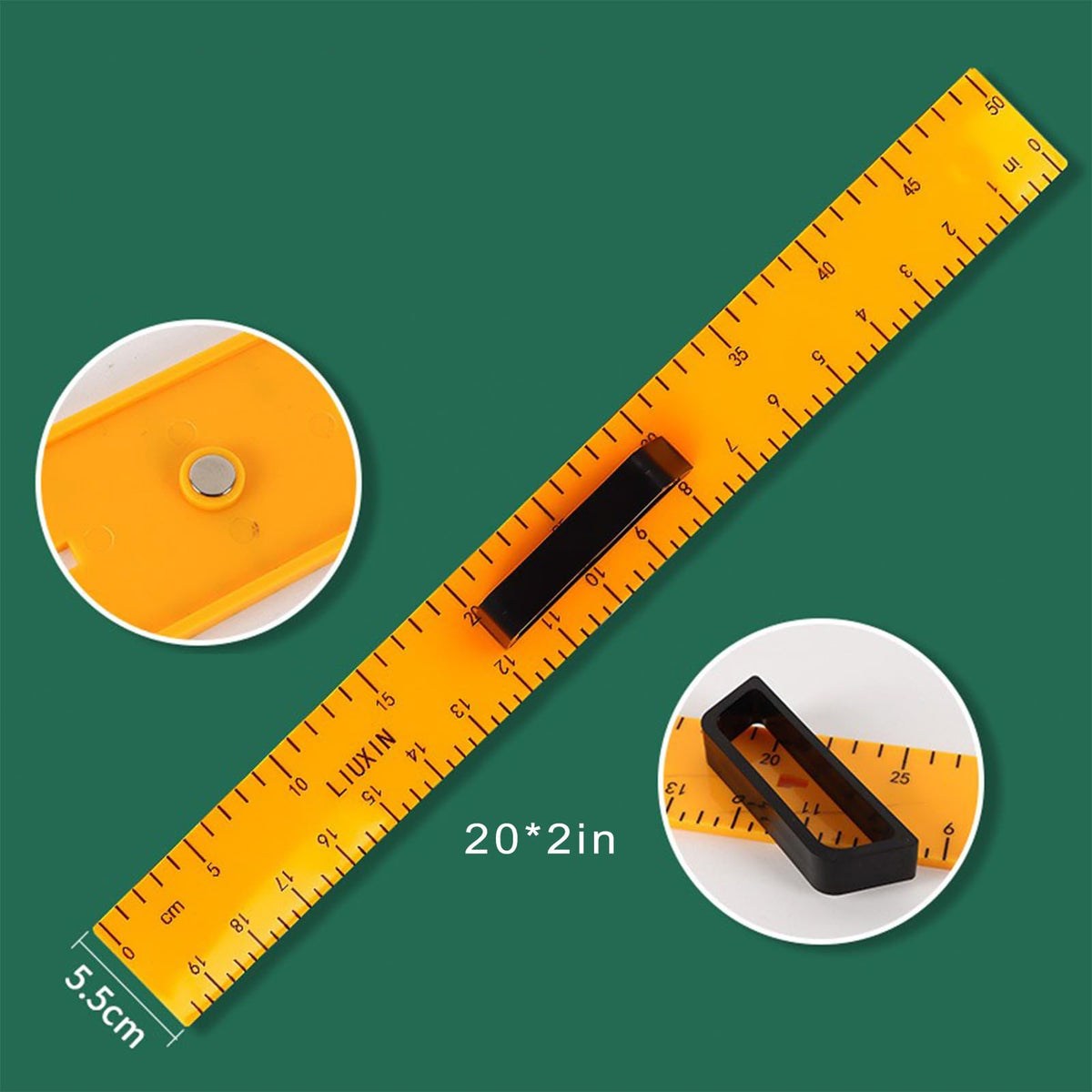 Magnetic Geometry Set on Whiteboard Math Classroom Large Protractor Triangle Ruler Plate Set Compass Drawing Tools for Teacher (4 Pieces)
