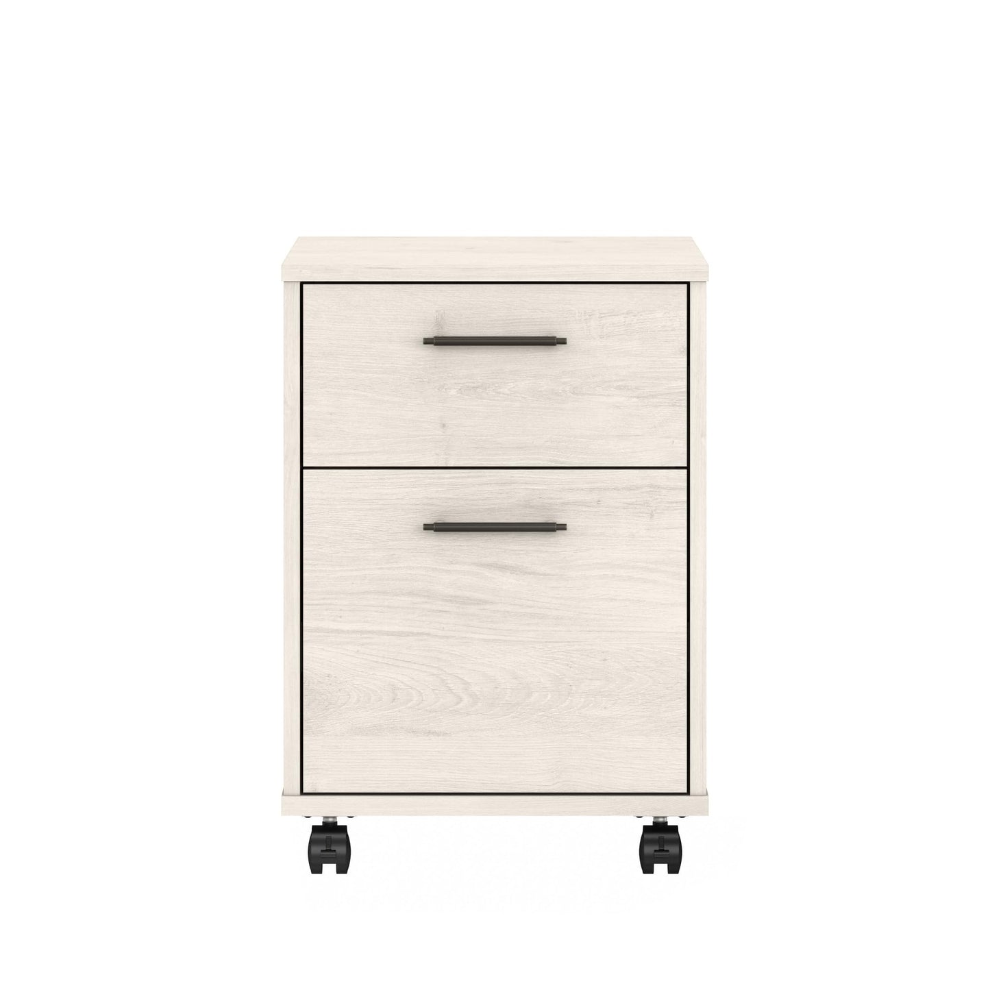 Bush Furniture Key West 2 Drawer Rolling File Cabinet in Linen White Oak Mobile Organization for Home Office Small Under Desk Storage on Wheels