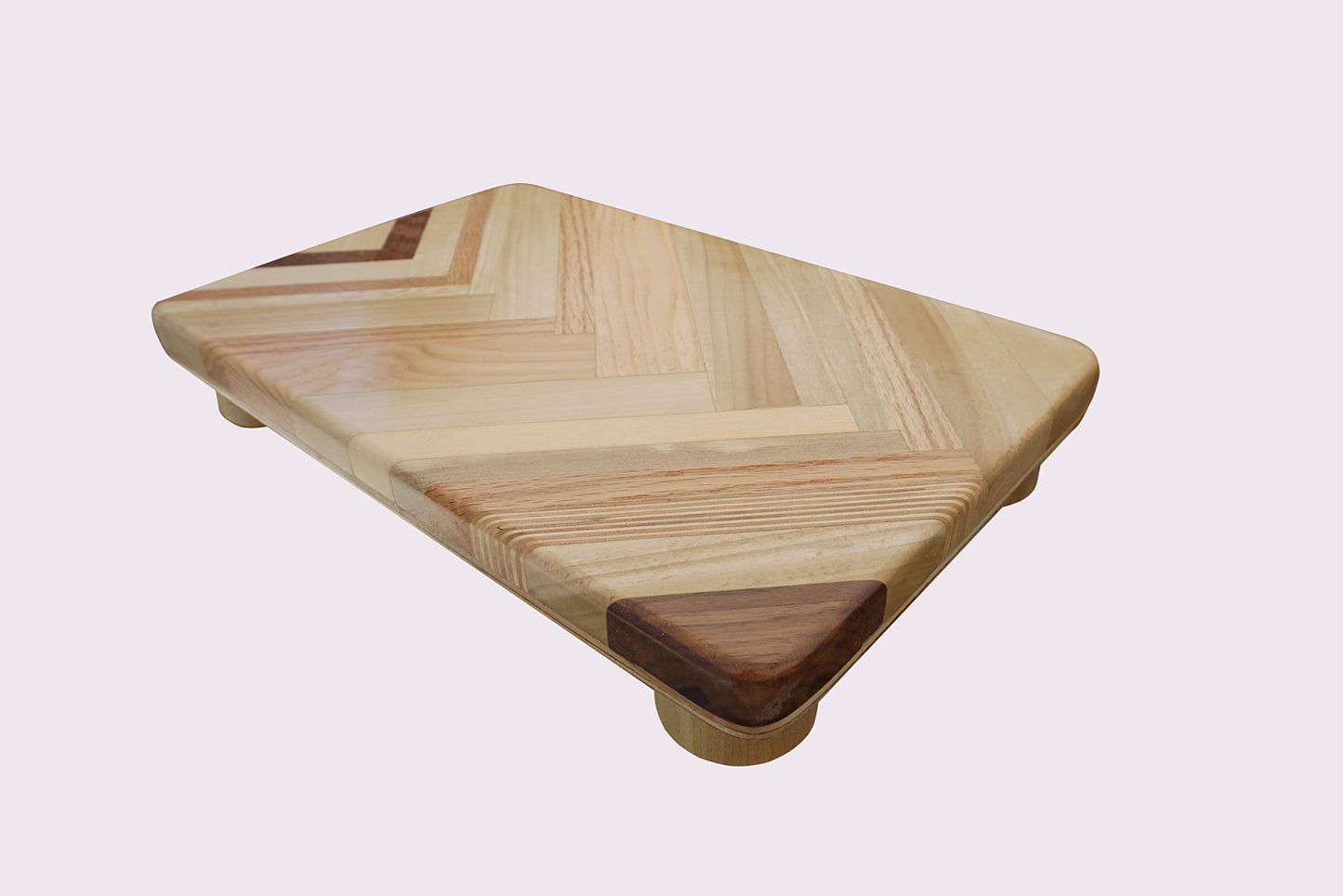 Foot Stool Poplar Wood Chevron Design 2" Tall (Made in The USA)