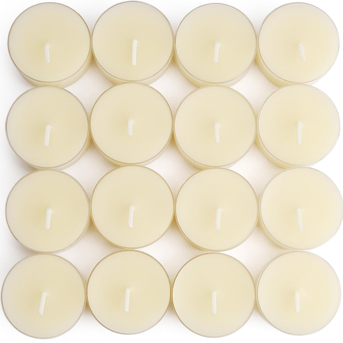 JONERAY 16 Packs Natural Beeswax Tealight Candles,4 Hour Extended Burn Time,Dripless & Smokeless Beeswax Candles (Ivory)