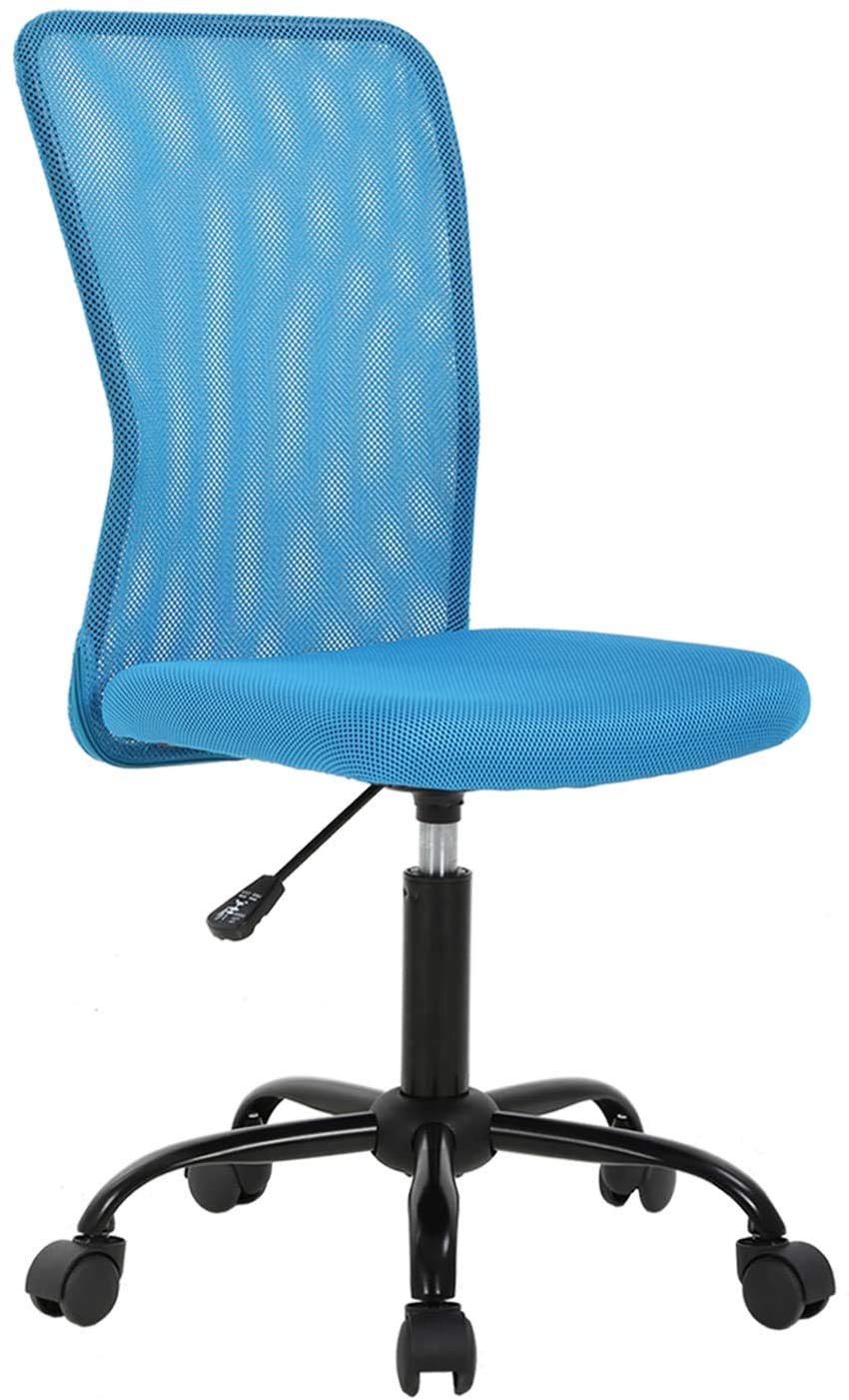 BestOffice Ergonomic Office Chair Desk Chair Mesh Computer Chair Armless Back Support Modern Executive Rolling Swivel Chair with Lumbar Support（Blue）