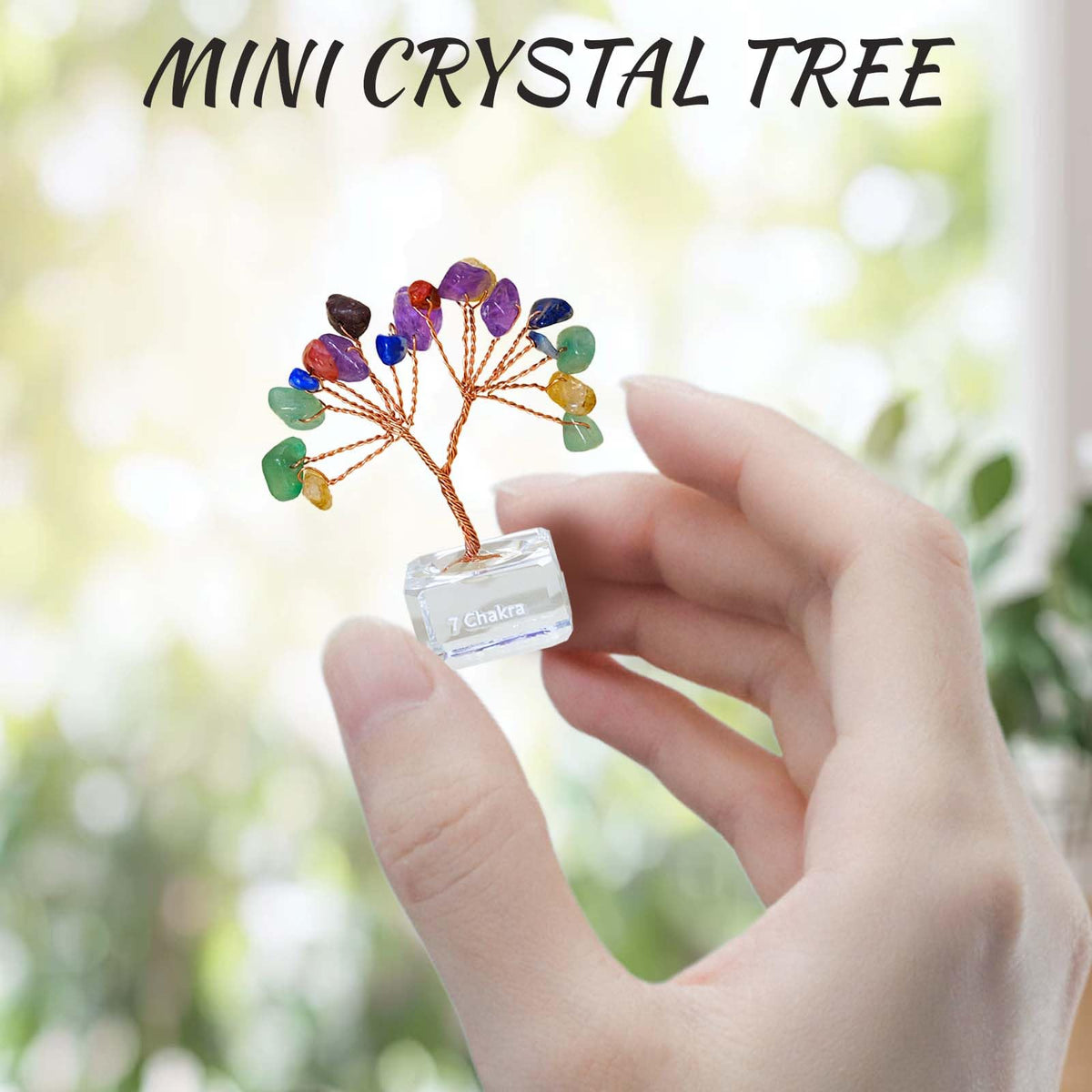 Runyangshi 12 Pcs Crystal Tree Set with K9 Glass Base - Chakra Healing Money Trees for Desk Decor, Home, Office, Positive Energy, Good Luck Gifts for Women, Mom, Birthday, Housewarming