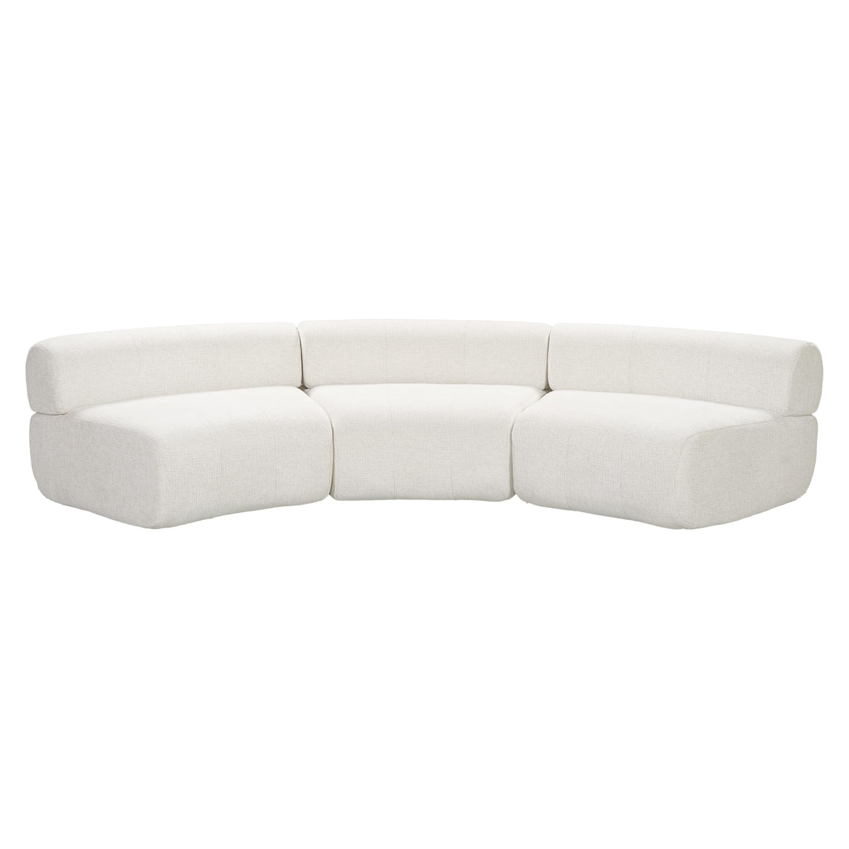 Christopher Knight Home Amino 118.5" Modular Sectional Sofa Chair, Modern Curved 3-Seater Large Sofa Couches, Comfy Upholstered Sectional Cloud Couch for Living Room, No Assembly Required, Beige