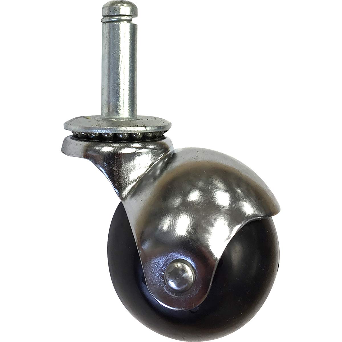 Shepherd 2" Hooded Ball Office Chair Caster, Smooth-Rolling Replacement Swivel Caster Wheel for Office Chairs, Black/Chrome