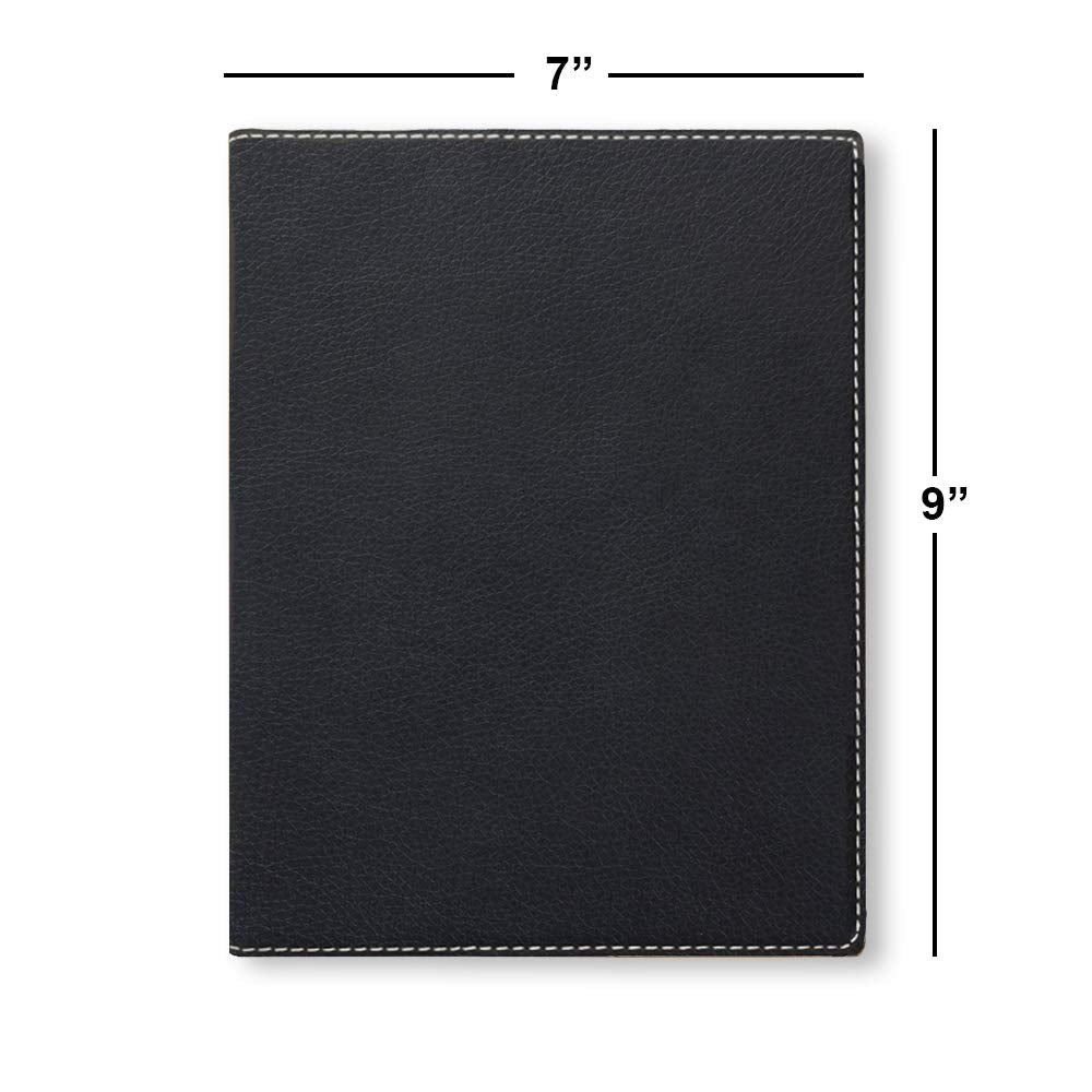 Small 7" X 9" Portfolio Notepad, Flag of the United States, Personalized Engraving Included (Black with Silver)