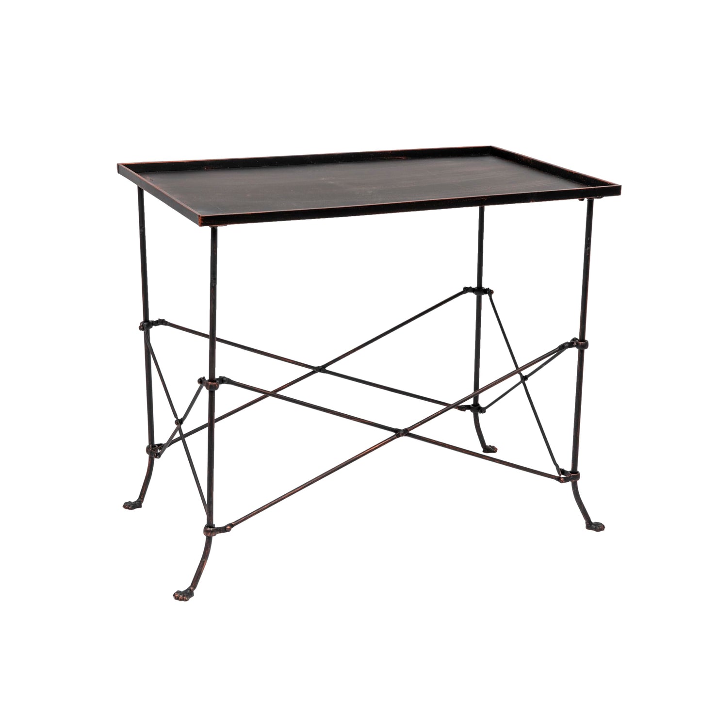 Creative Co-op HD6145 Rectangle Metal Accent Table, 27", Bronze