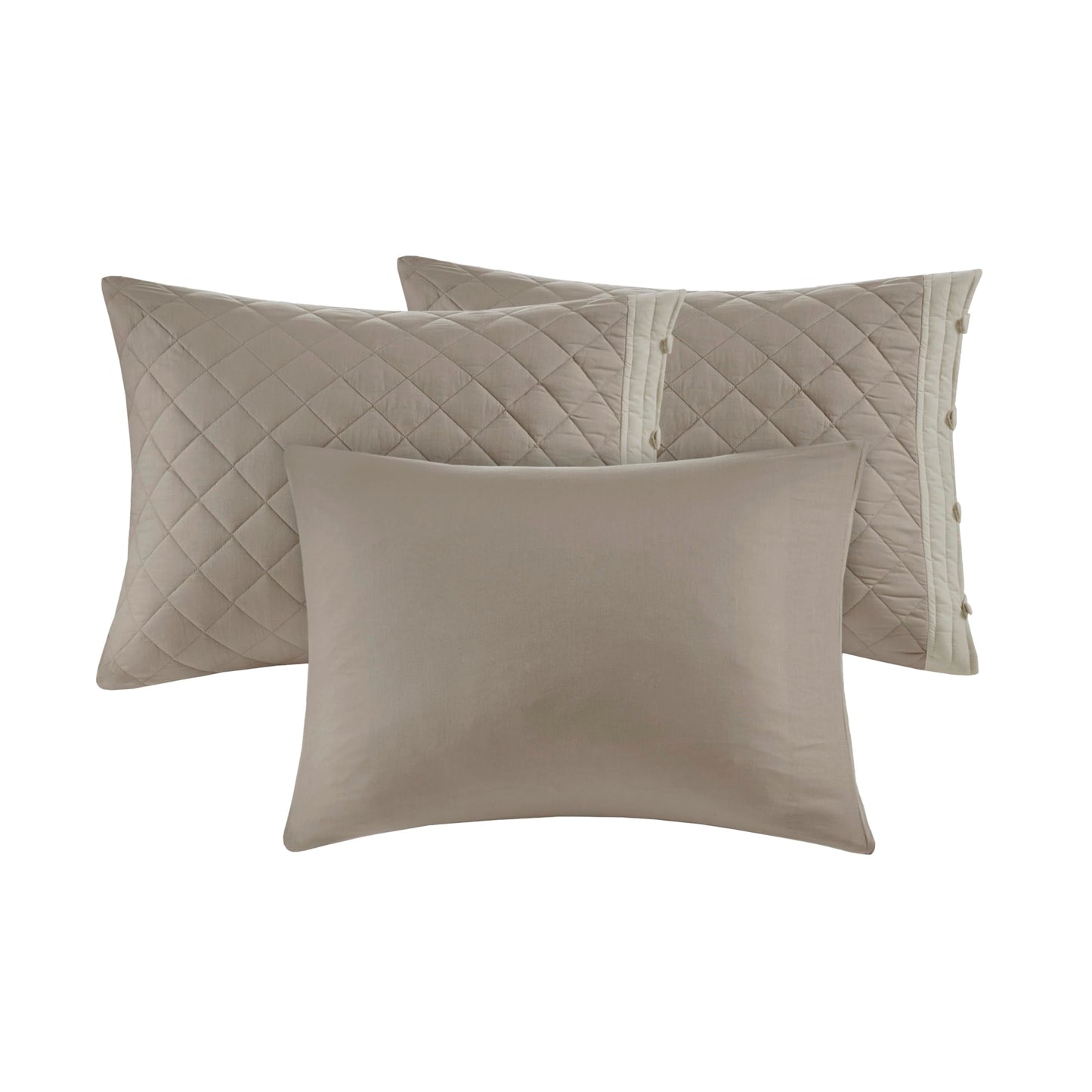 Madison Park 100% Cotton Daybed Cover Set - Trendy Design, All Season Luxury Bedding with Bedskirt, Matching Shams, Decorative Pillow, Diamond Quilted, Khaki 75"x39" 6 Piece