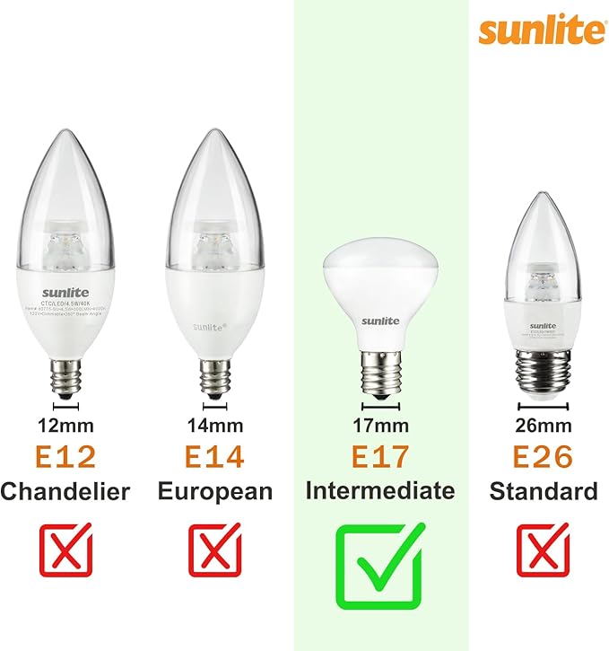 Sunlite LED R14 Mini Flood Light Bulbs, 4 Watts, 250 Lumens, Intermediate Base