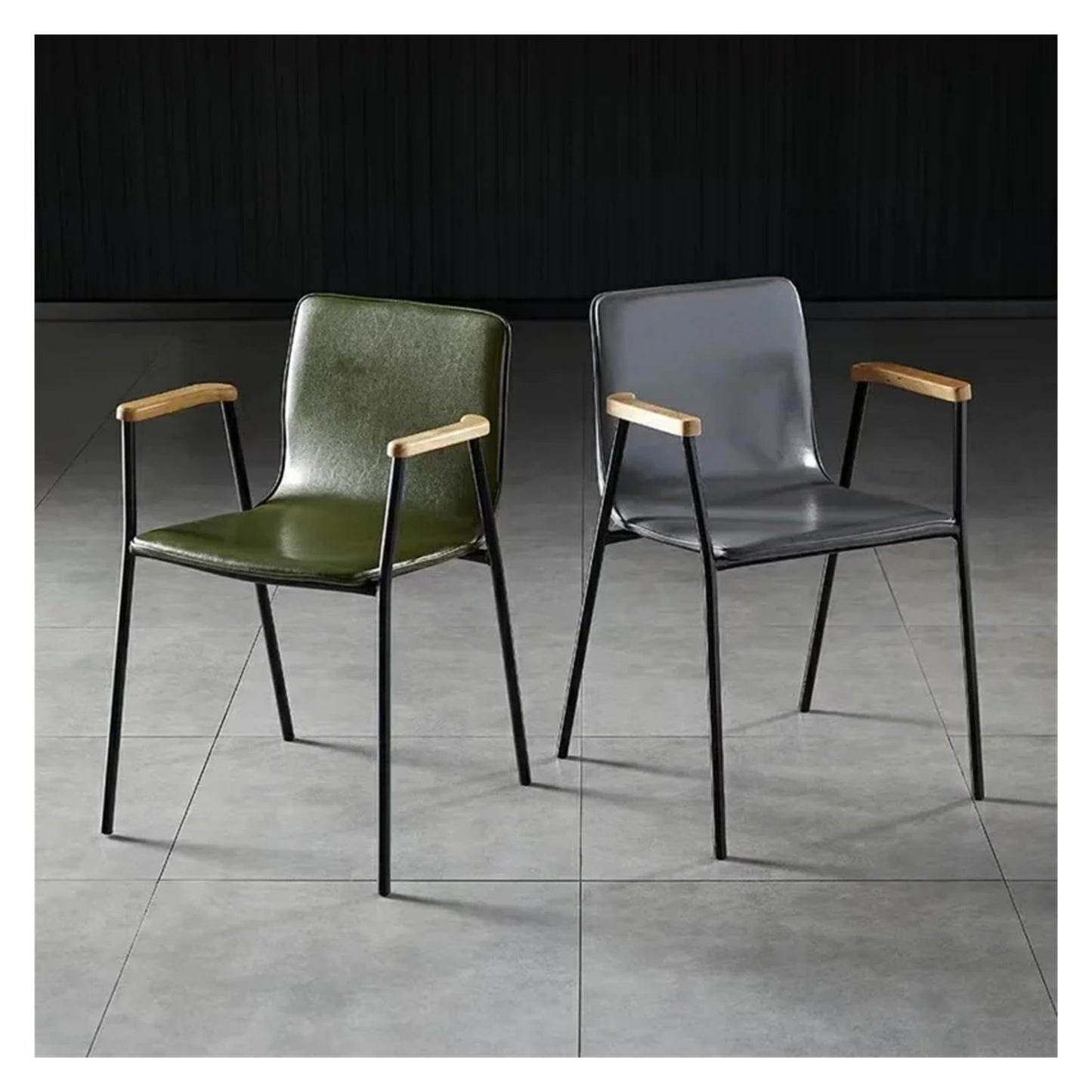 NIXWORTAL Chair Coffee Chair, Simple Backrest Dining Chair, Modern Designer Iron Art, Nordic Retro Industrial Office Stool Creative Chair(Gray,Golden Leg)