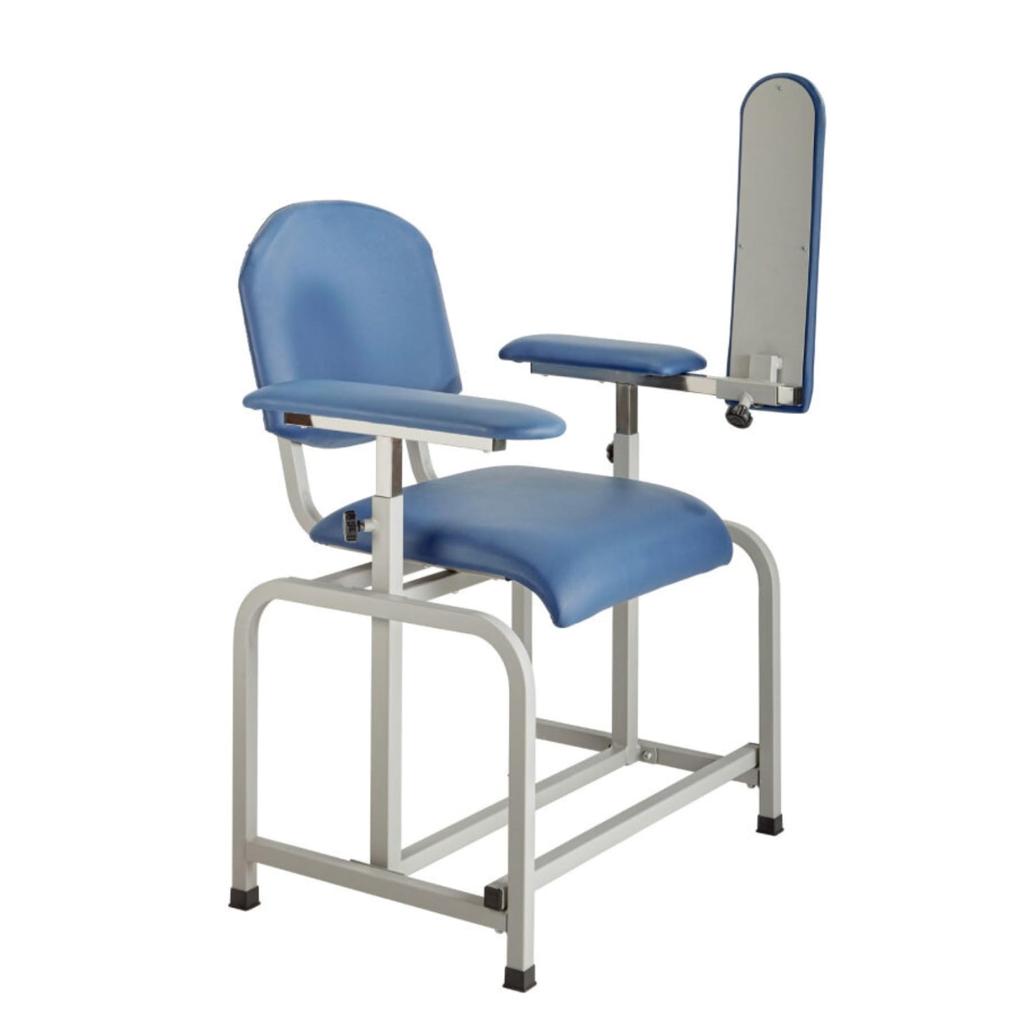 VivaComfort Blue 400 lbs Weight Capacity Phlebotomy Chair with Adjustable Armrest, Blood Draw Chair, Comfortable Lab Medical Chair