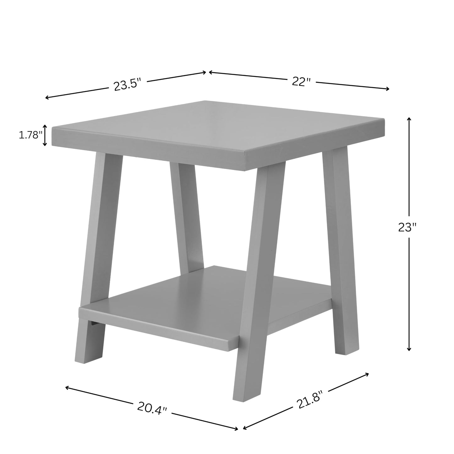 Roundhill Furniture Athens Contemporary Wood Shelf End Table in Pink