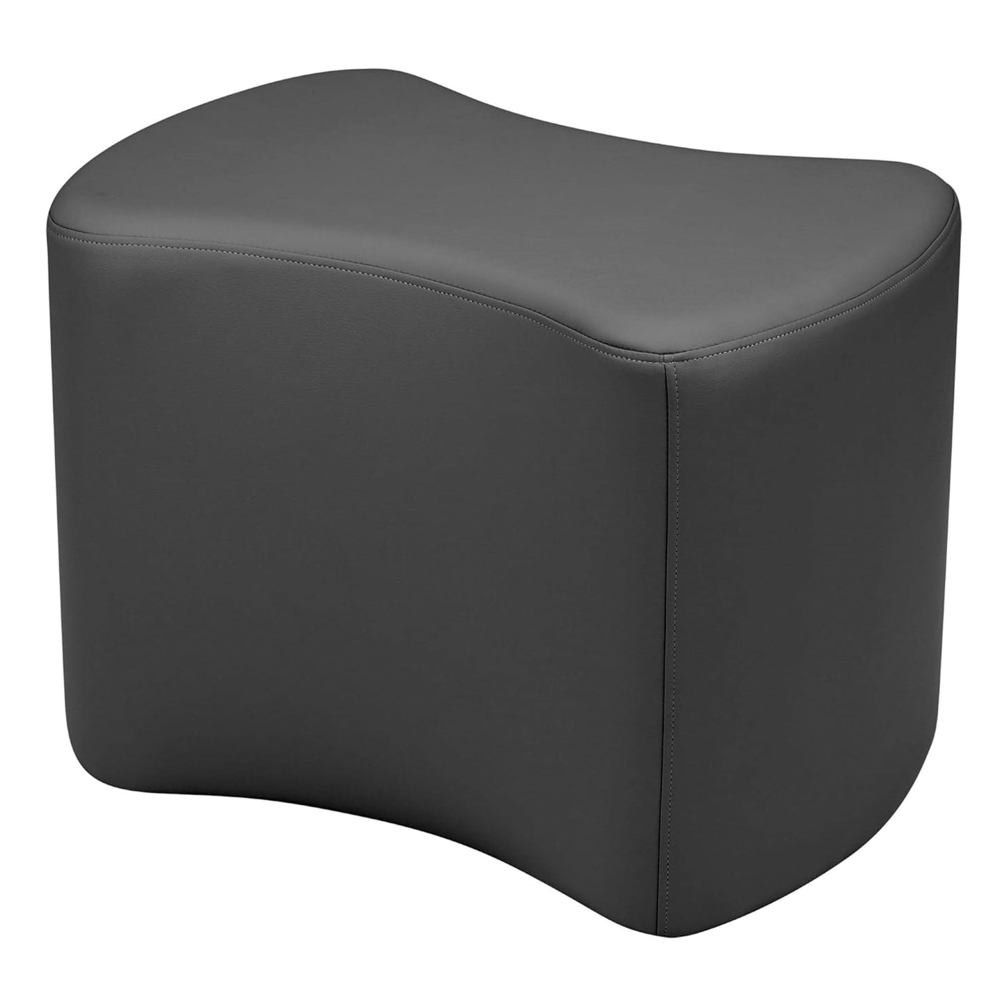FDP Pro Series Bowtie Accent Ottoman (18" Height) Hand Upholstered Commercial Furniture for Hotel Lobby, Office, Restaurant, Home and More Collaborative and Configurable Seating - Black