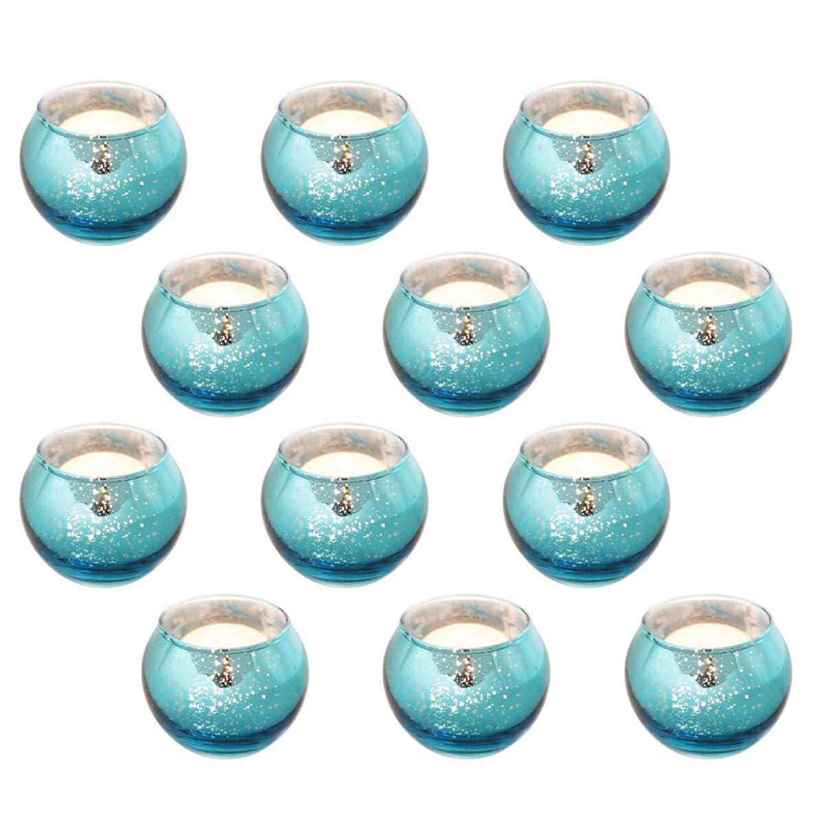Cabilock 12pcs Glass Candleholders Small Round Votive Candle Cups Decorative Tealight Holders for Home Decor Wedding Centerpieces