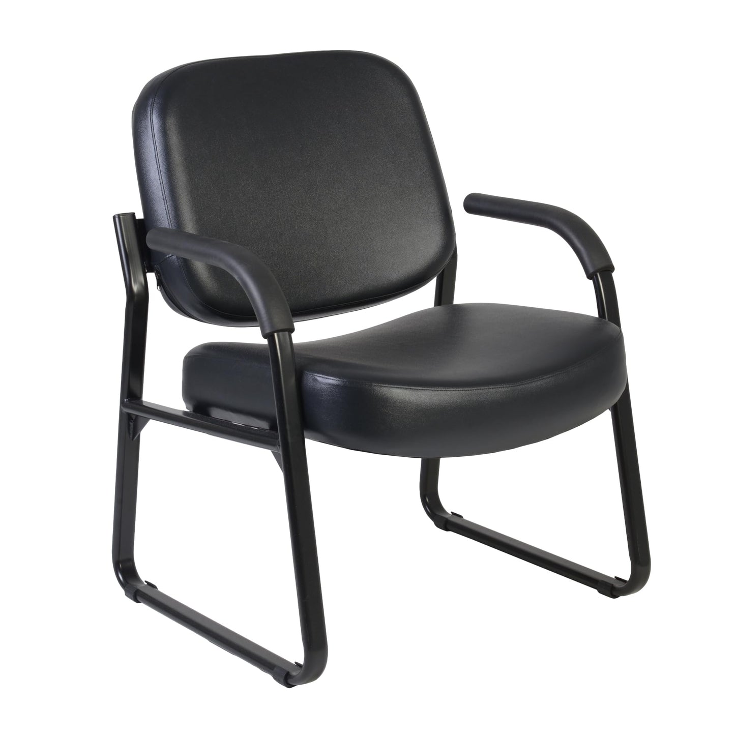 Romig Victor Big & Tall 400 LBS Guest and Reception Chair with Arms, Vinyl - Black