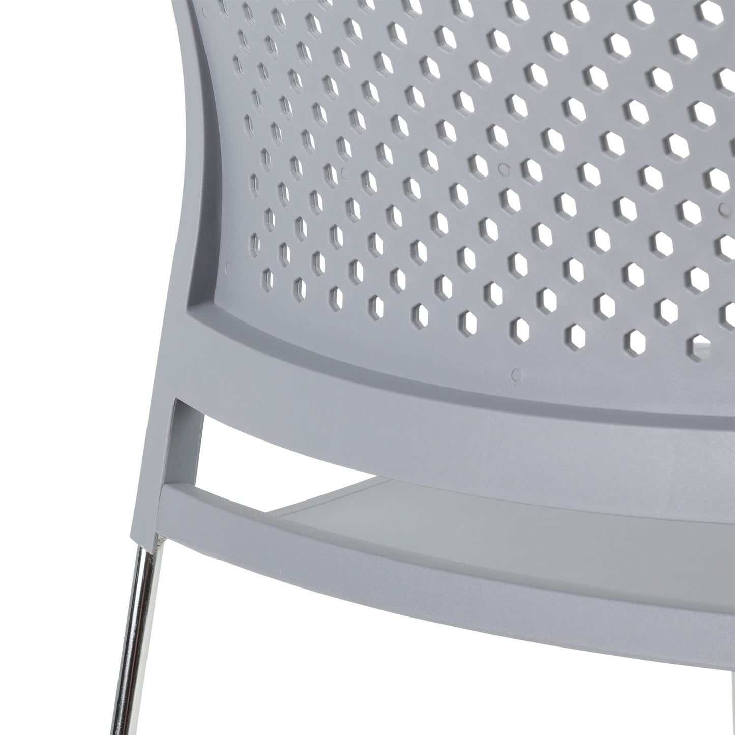 Norwood Commercial Furniture Chrome Sled Base Office Stack Chair with Perforated Seatback (Pack of 5)