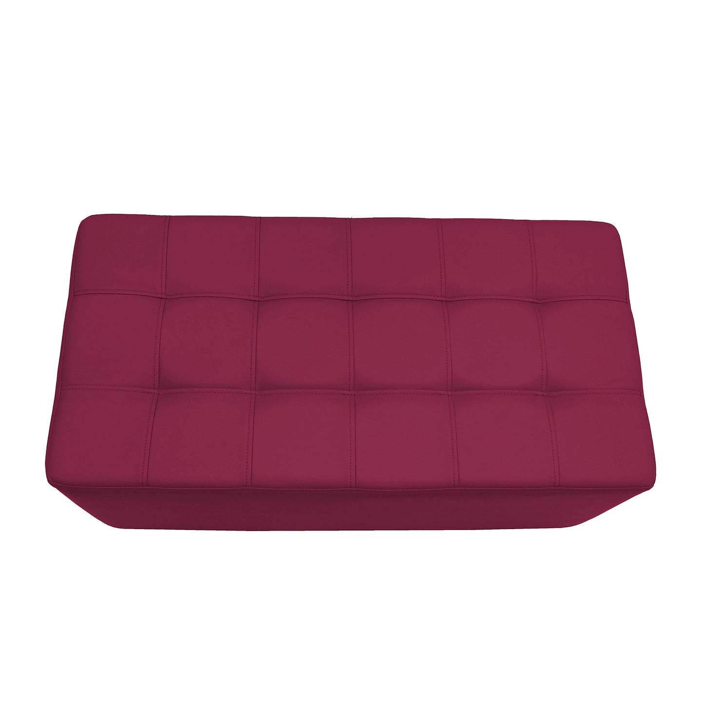 Factory Direct Partners Tufted Rectangle Accent Ottoman Bench Beautifully Upholstered Furniture for Modern Home, Office, Library or Waiting Area Seating, Footstool, Table Use - Raspberry, 14046-RS