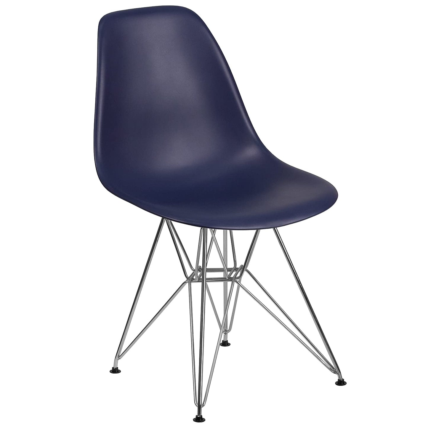 Flash Furniture 2 Pack Elon Series Navy Plastic Chair with Chrome Base