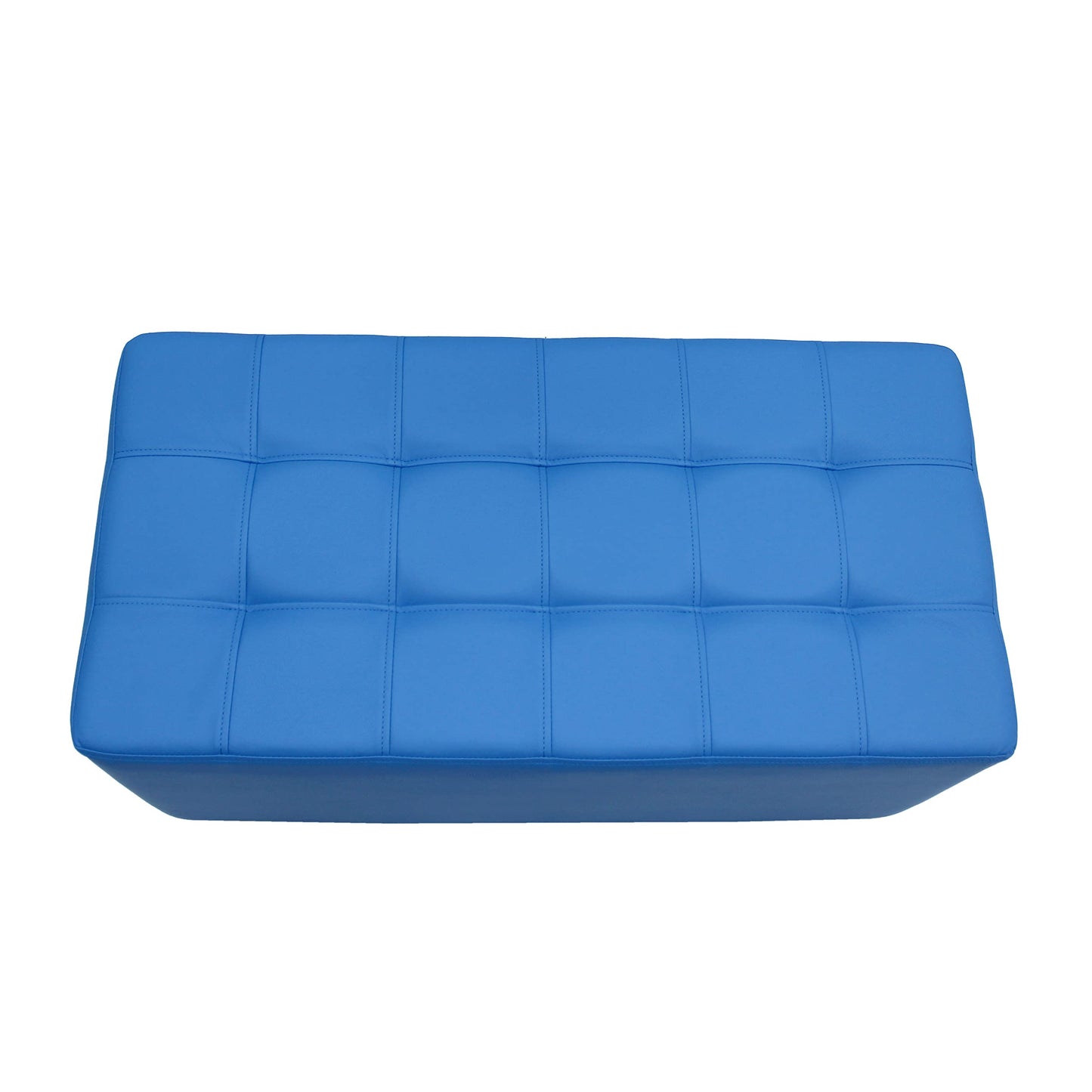 Factory Direct Partners Tufted Rectangle Accent Ottoman Bench Beautifully Upholstered Furniture for Modern Home, Office, Library or Waiting Area Seating, Footstool, Table Use - French Blue, 14046-FB