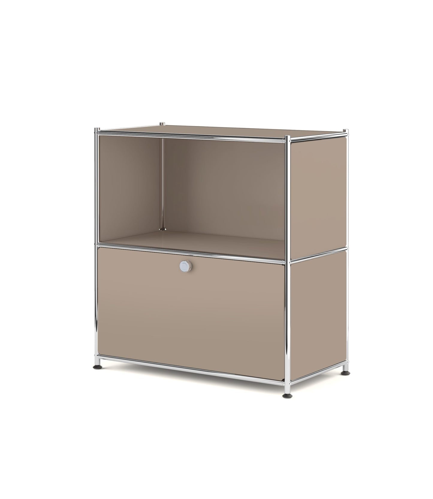 Simplink 32.5-Inch Flip-Top Storage Cabinet with Detachable Wheels, Metal Side Table and Small Sideboard Cabinet for Living Room, Bedroom, Office, Orange