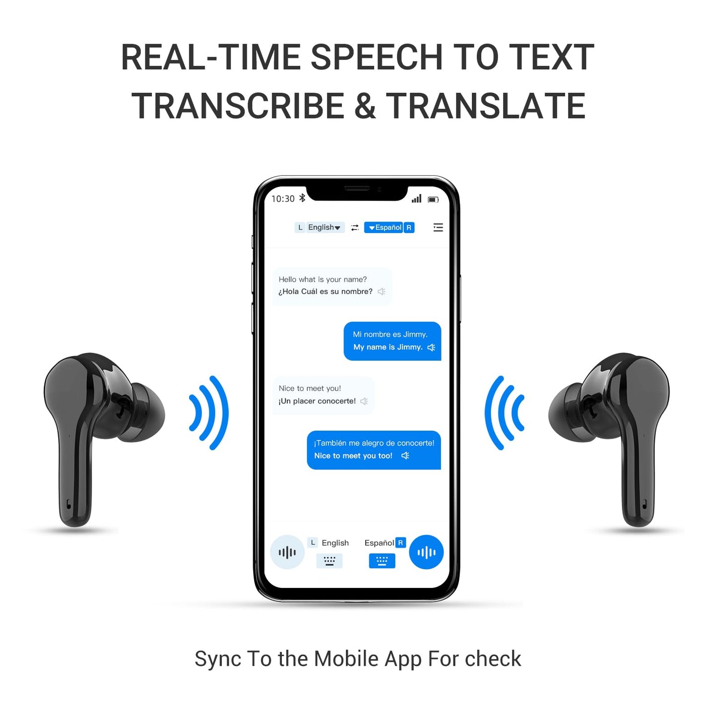 Anfier AI Translation Earbuds Real Time M6 Translator Earbuds Support 144 Languages for Android iOS Online|AI|Voice| Photo Translation for Business,Travel & Language Learning M6 Online Black