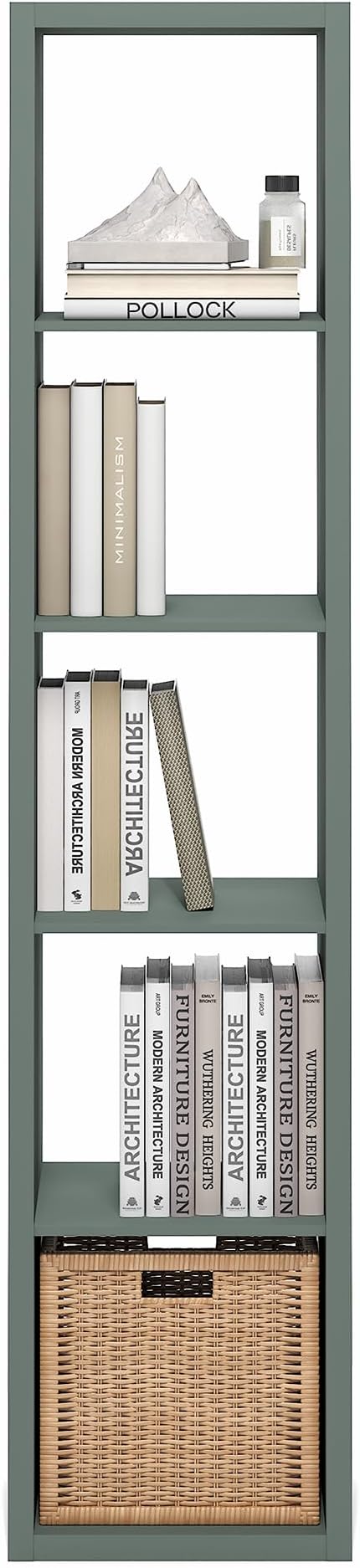 Furinno Cubicle Book Shelf, Vertical 5-Cube Bookshelf, Extra Thick Horizontally
