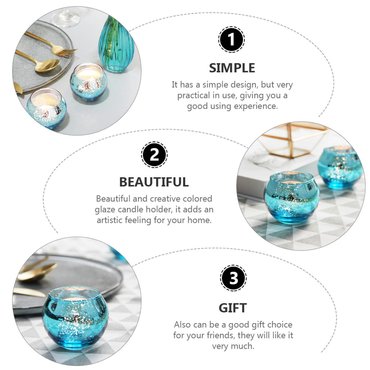 BESPORTBLE 12pcs Patterned Glass Candle Cup Set Decorative Votive Candleholder Hollow Holder for Tealight Candles Home Décor and Party Centerpiece