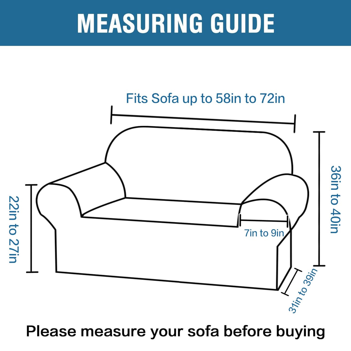 H.VERSAILTEX Stretch Velvet Loveseat Covers for 2 Cushion Couch Covers for Living Room Sofa Covers Slipcovers with Non Slip Bottom, Ultra Thick Comfy Velour (Width 58"-72", Grey)