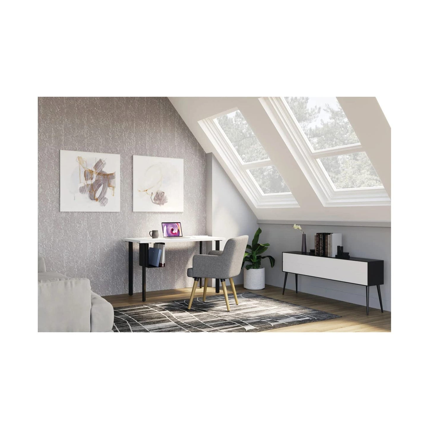 HON coze Writing Desk worksurface, Rectangular, 54" x 24", Designer White