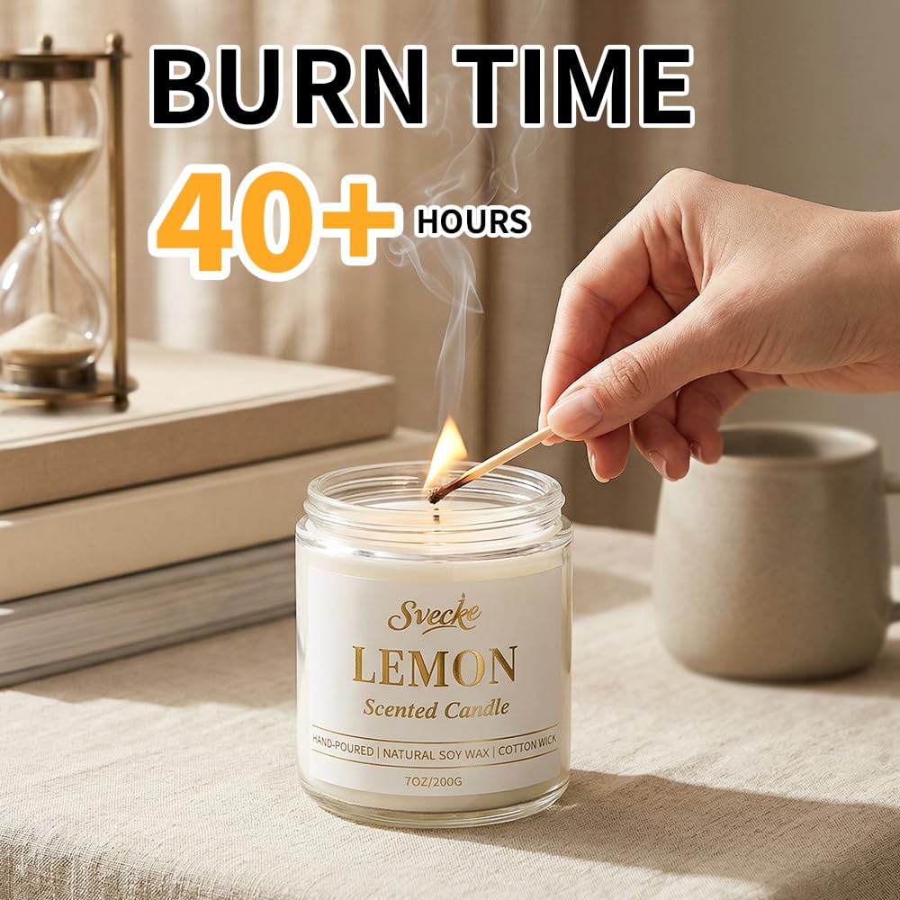 SVECKE Cedar Scented Candle 7oz Soy Wax Jar Candle Long Burning Aromatherapy Candle for Home Bedroom Gift for Women Men Housewarming New Home Gift