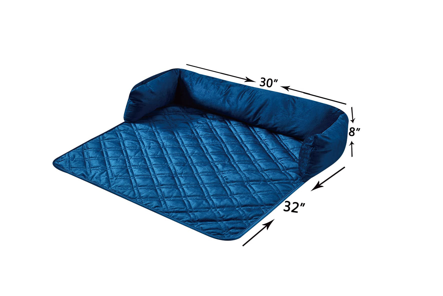 Brilliant Sunshine Premium Calming Dog Bed Mat, Silky Velvet, Removable Washable Cover, Cushion Protector and Couch Covers for Dogs, Pets, Cats, Medium, Dark Blue