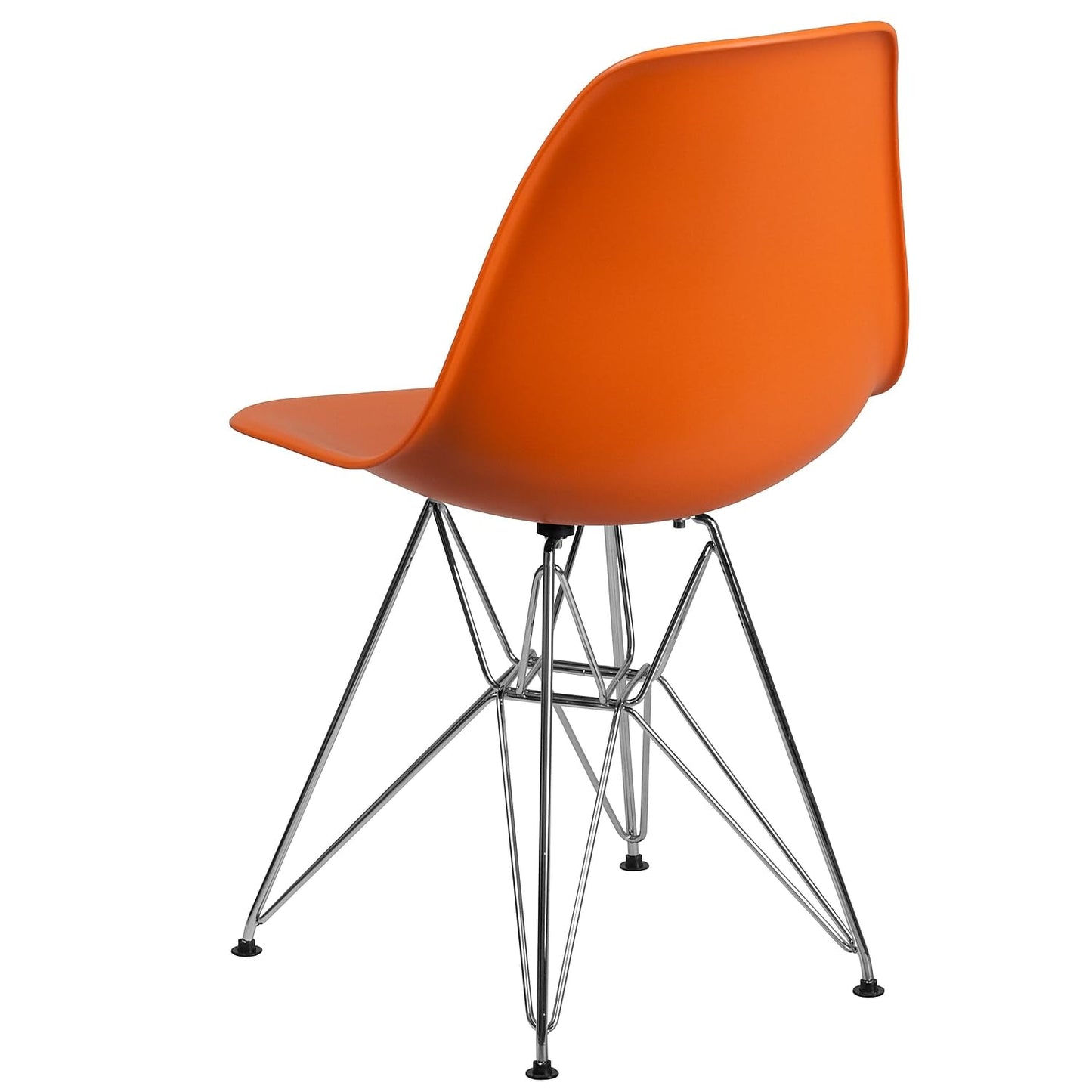 Flash Furniture Elon Series Orange Plastic Chair with Chrome Base