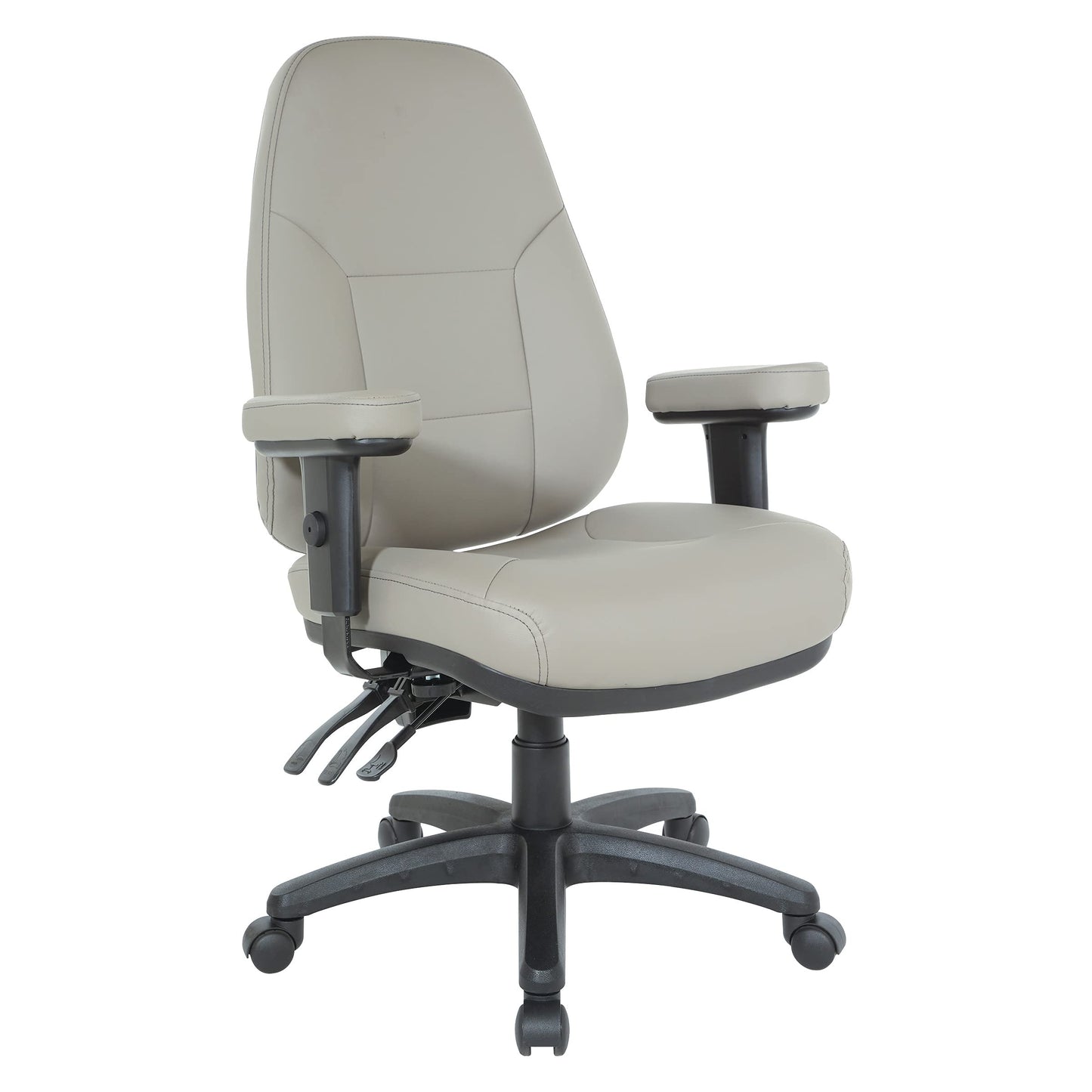 Office Star EC Series Professional Executive Ergonomic High Back Office Chair with Dual Function Control, Padded Contour Seat and Adjustable Padded Arms, Dillon Stratus