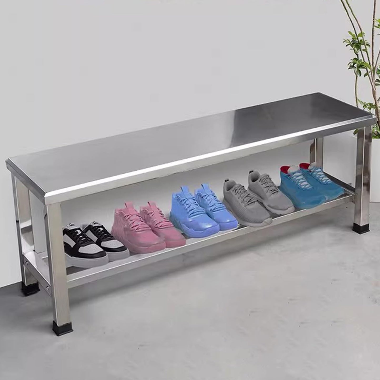 Weatherproof 304 Stainless Steel Garden Bench - Backless Outdoor Patio Seat for Lawn & Entryway, 250kg Load Capacity, Durable Metal Park Bench (90cm/35.43in),90cm(35.43in)