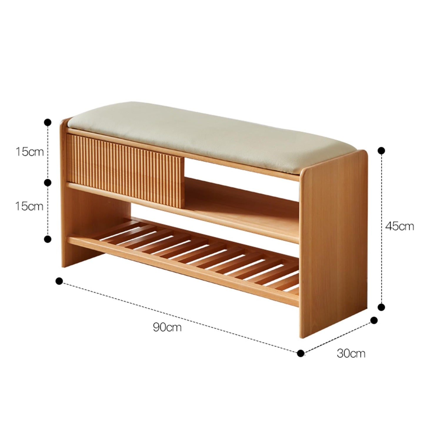Benches Garden Bench Outdoor Patio Seating Backless Park Chair Lawn Path Slatted Seats,Entryway Shoe Rack Bench with Cushion - 2-Tier Storage Organizer for Front Door - Stylish and Functiona