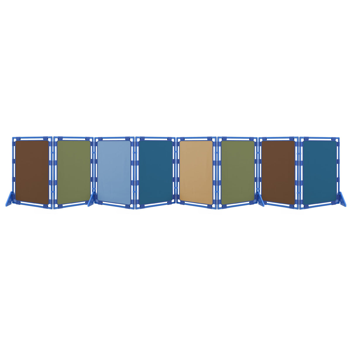 Children's Factory Rectangle PlayPanel Set - 8, Kids Room Divider Panel, Classroom Partition, Free-Standing Screen for Daycare or Preschool, Cantilever Feet Included, Woodland