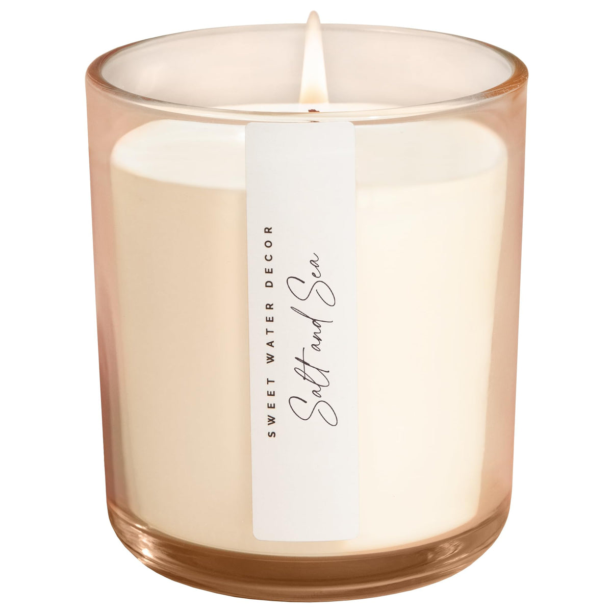 Sweet Water Decor Salt and Sea Scented Soy Candles – Sea Salt, Citrus, Musk, Amber – Fresh Coastal Aroma – 50 Hour Burn – 12oz Tinted Glass Jar for Home Decor and Bedroom Decor